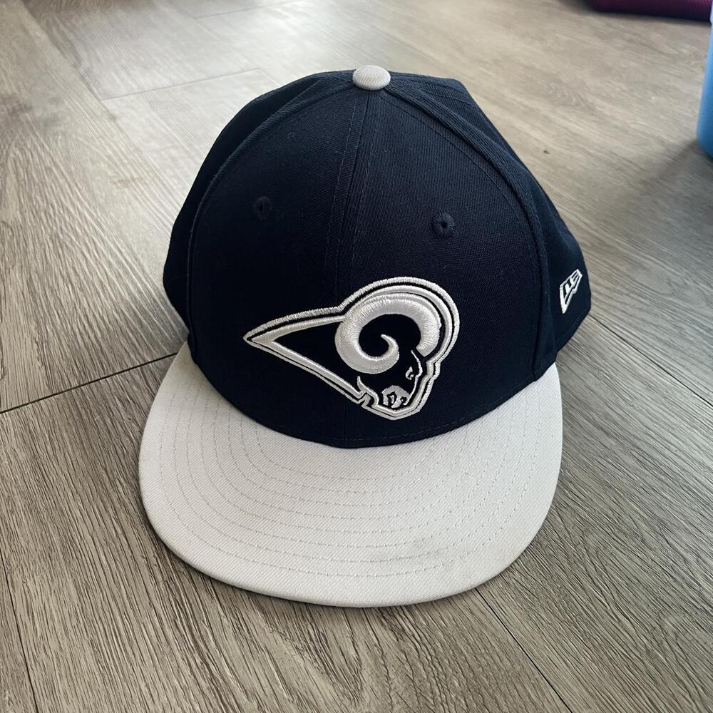 New Era Los Angeles Rams navy blue cap with white ram head logo